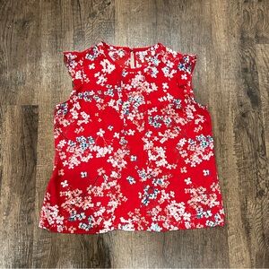Elle Red Floral Women's Top